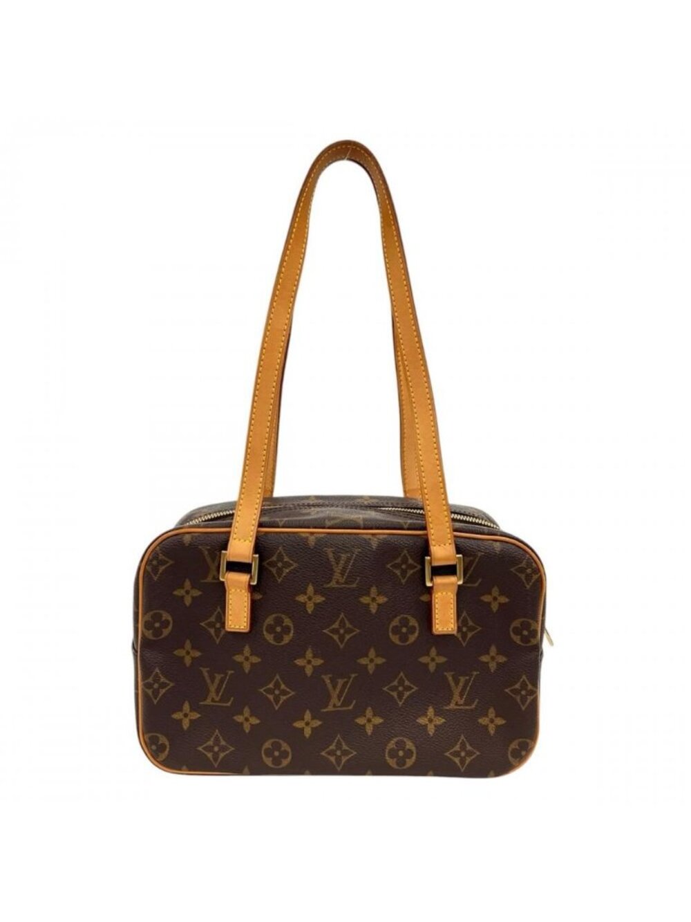 Louis Vuitton Cite MM Square Shoulder Bag Monogram Canvas Brown Gold